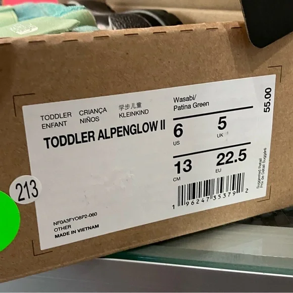 The North Face Alpenglow II Boot Toddler Wasabi Patina Size 6C